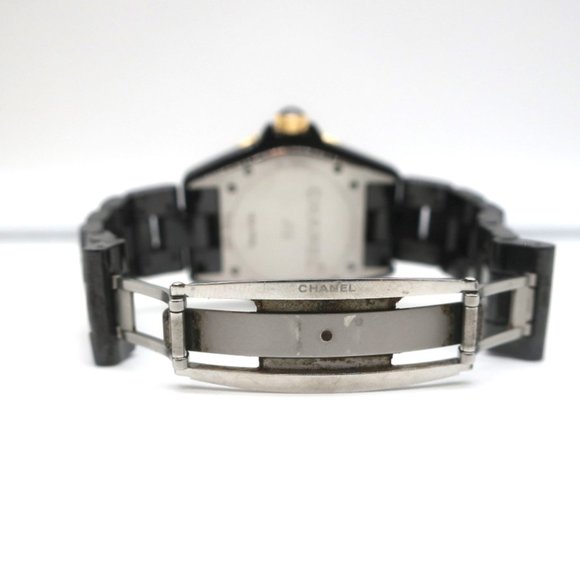 CHANEL J12 38MM WATCH BLACK CERAMIC AND 18K GOLD WITH DIAMONDS H2180 - Picture 6 of 10